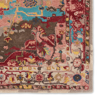 Jaipur Living Citrine Lilith CIT09 Red/Aqua Area Rug Detail Image
