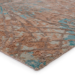 Jaipur Living Chaos Theory By Kavi Thea CKV22 Teal/Tan Area Rug Corner Image