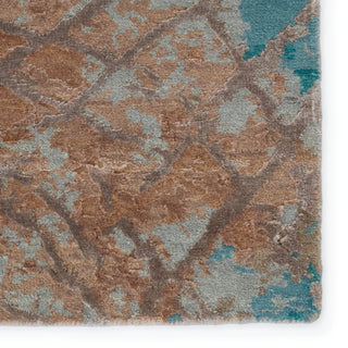 Jaipur Living Chaos Theory By Kavi Thea CKV22 Teal/Tan Area Rug Detail Image