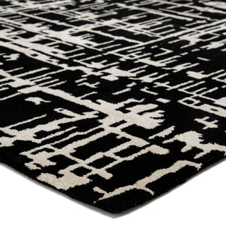 Jaipur Living Clayton Pals CLN16 Black/Cream Area Rug Corner Image