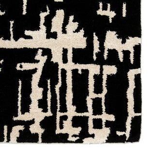 Jaipur Living Clayton Pals CLN16 Black/Cream Area Rug Detail Image