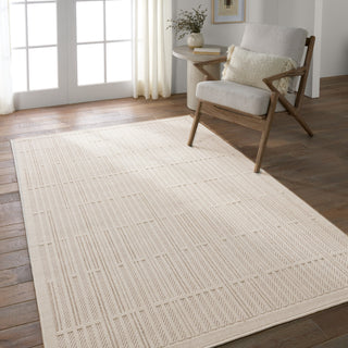 Jaipur Living Continuum Quantum CNT04 Cream/Beige Area Rug by Grant Design Collaborative Vibe Lifestyle Image Feature