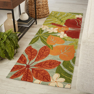Jaipur Living Coastal Lagoon Luau COL20 Multicolor/Blue Area Rug Corner Image