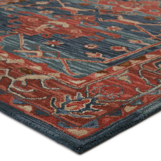 Jaipur Living Cardamom Cinnabar COM07 Red/Blue Area Rug Corner Image