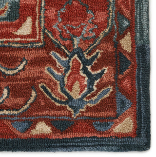 Jaipur Living Cardamom Cinnabar COM07 Red/Blue Area Rug Detail Image