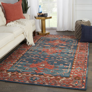 Jaipur Living Cardamom Cinnabar COM07 Red/Blue Area Rug Lifestyle Image