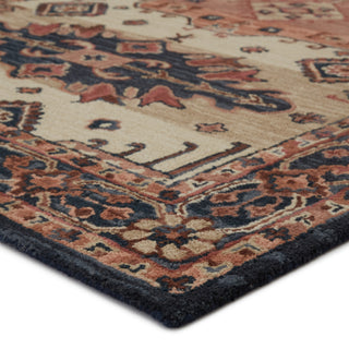 Jaipur Living Cardamom Idina COM09 Pink/Dark Blue Area Rug Corner Image