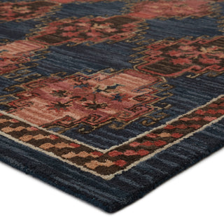 Jaipur Living Cardamom Kyoto COM11 Dark Blue/Pink Area Rug Corner Image