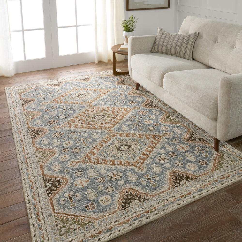 Jaipur Living Cardamom Zascha COM17 Blue/Brown Area Rug by Vibe Room Scene Featured