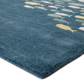 Jaipur Living Coastal Resort Schooled COR01 Blue/Gray Area Rug Corner Image