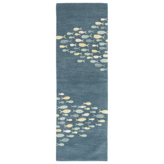 Jaipur Living Coastal Resort Schooled COR01 Blue/Gray Area Rug Runner Image