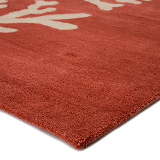 Jaipur Living Coastal Seaside Bough COS02 Coral/Tan Area Rug Corner Image