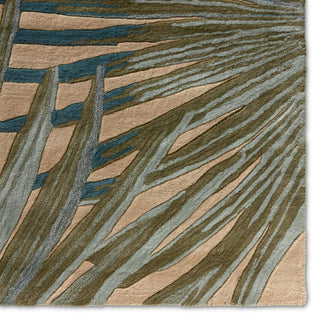 Jaipur Living Coastal Seaside Palmetto COS33 Blue/Green Area Rug Corner Image