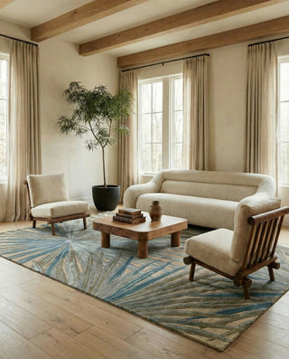 Jaipur Living Coastal Seaside Palmetto COS33 Blue/Green Area Rug Lifestyle Image