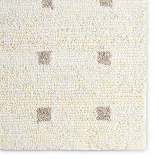 Jaipur Living Form And Weave Jinni FAW01 Ivory / White Tan Beige Area Rug Corner