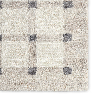 Jaipur Living Form And Weave Hildie FAW02 Ivory / White Tan Beige Area Rug Corner