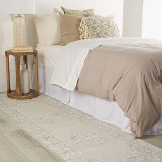 Jaipur Living Fables Malo FB124 Gray/White Area Rug Corner Image