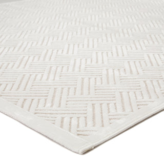 Jaipur Living Fables Thatch FB44 White Area Rug Corner Image