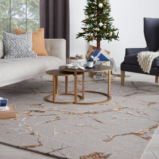 Jaipur Living Fragment Shattered FRG03 Gray/Gold Area Rug Lifestyle Image Feature