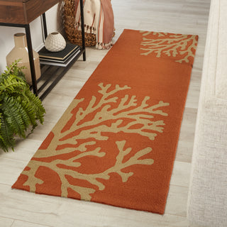 Jaipur Living Grant I-O Bough Out GD01 Orange/Taupe Area Rug Corner Image