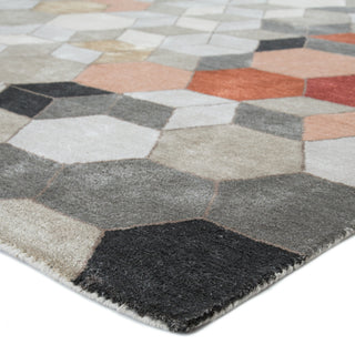 Jaipur Living Genesis Combs GES03 Light Gray/Orange Area Rug Corner Image