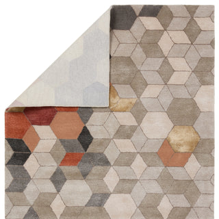 Jaipur Living Genesis Combs GES03 Light Gray/Orange Area Rug Backing Image