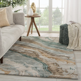 Jaipur Living Genesis Conley GES37 Teal/Light Gray Area Rug Lifestyle Image Feature