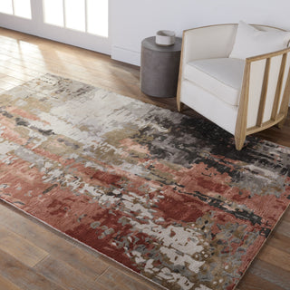 Jaipur Living Genesis Matcha GES59 Gray/Red Area Rug Lifestyle Image Feature