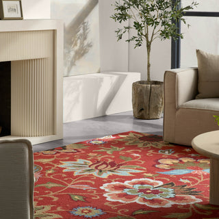 Jaipur Living Hacienda Zamora HAC11 Red/Multicolor Area Rug Lifestyle Image
