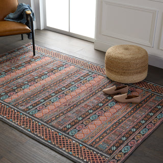 Jaipur Living Harman By Kate Lester Auril HBL01 Orange/Blue Machine Washable Area Rug Lifestyle Image Feature