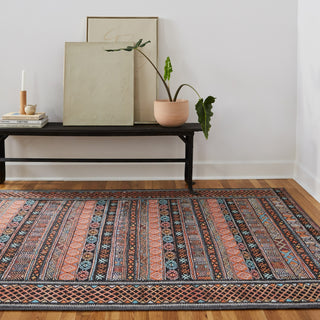Jaipur Living Harman By Kate Lester Auril HBL01 Orange/Blue Machine Washable Area Rug Lifestyle Image Feature
