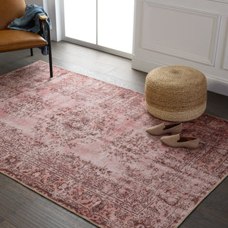 Jaipur Living Harman By Kate Lester Berxley HBL02 Rose/Maroon Machine Washable Area Rug Lifestyle Image Feature