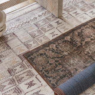 Jaipur Living Harman By Kate Lester Davina HBL03 Beige/Burgundy Machine Washable Area Rug Lifestyle Image Feature
