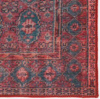 Jaipur Living Harman By Kate Lester Kalinar HBL04 Dark Red/Blue Machine Washable Area Rug Detail Image