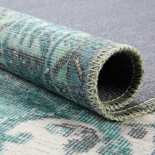Jaipur Living Harman By Kate Lester Tamara HBL05 Teal/Green Machine Washable Area Rug Lifestyle Image Feature