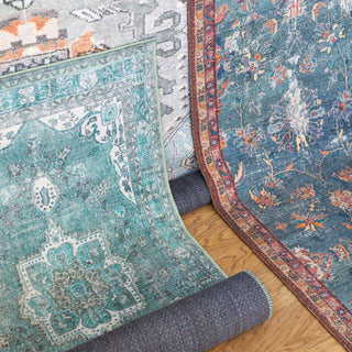Jaipur Living Harman By Kate Lester Tamara HBL05 Teal/Green Machine Washable Area Rug Lifestyle Image Feature