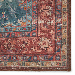 Jaipur Living Harman By Kate Lester Yasha HBL06 Blue/Red Machine Washable Area Rug Detail Image