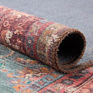 Jaipur Living Harman By Kate Lester Yasha HBL06 Blue/Red Machine Washable Area Rug Edge
