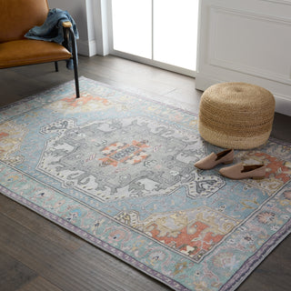 Jaipur Living Harman By Kate Lester Zenora HBL07 Sky Blue/Silver Machine Washable Area Rug Room Scene 2