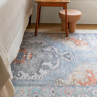 Jaipur Living Harman By Kate Lester Zenora HBL07 Sky Blue/Silver Machine Washable Area Rug Room Scene 3