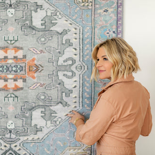 Jaipur Living Harman By Kate Lester Zenora HBL07 Sky Blue/Silver Machine Washable Area Rug Lifestyle Image 2