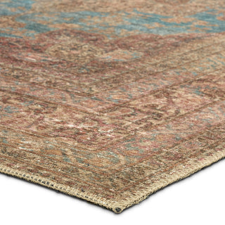 Jaipur Living Harman By Kate Lester Vacherie HBL08 Brown/Blue Machine Washable Area Rug Corner Image