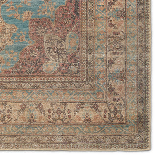 Jaipur Living Harman By Kate Lester Vacherie HBL08 Brown/Blue Machine Washable Area Rug Detail Image