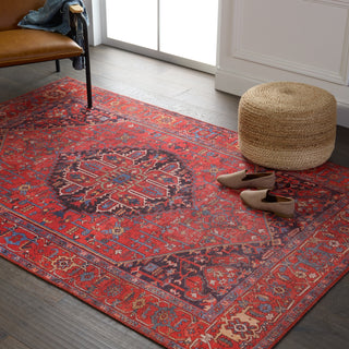 Jaipur Living Harman By Kate Lester Eterna HBL12 Red/Blue Machine Washable Area Rug Lifestyle Image Feature