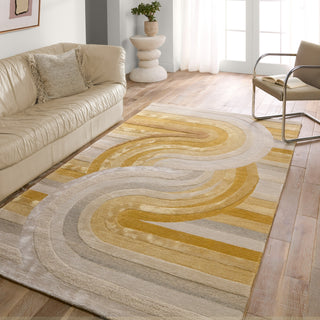 Jaipur Living Iconic Trillare ICO13 Yellow/Light Gray Area Rug Lifestyle Image Feature