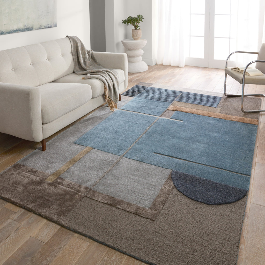 Jaipur Living Iconic Perpetual ICO15 Blue/Gray Area Rug Lifestyle Image Feature