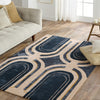 Jaipur Living Iconic Partition ICO16 Navy Machine Washable Area Rug Lifestyle Image Feature