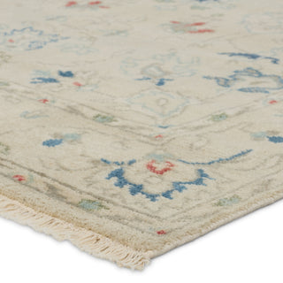 Jaipur Living Revival Hacci JAR01 Cream/Blue Area Rug Corner Image