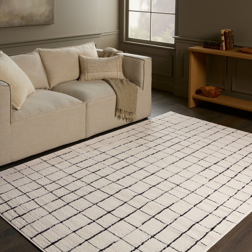 Jaipur Living Jaida Align JID21 Ivory/Black Area Rug by Label J main image