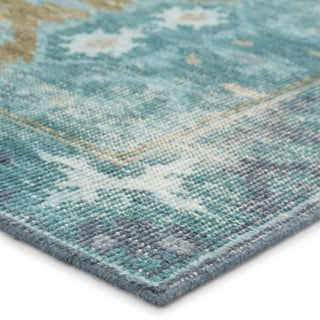 Jaipur Living Kai Modify KAI05 Teal/Olive Area Rug Corner Image